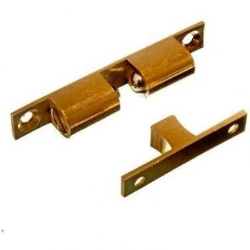 Brass Spring Loaded Ball Catch Latch with Adjustable Tension, 70mm + Screws (Pack of 24)