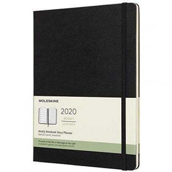 Black 19×25 cm Moleskine Classic 12‑Month Weekly Journal
