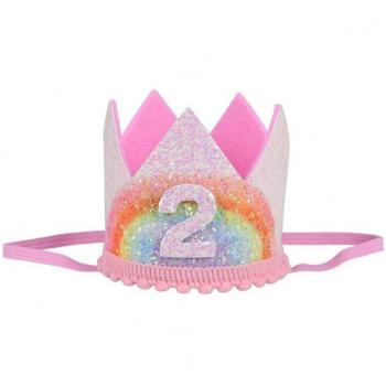 Gorros de cumpleaños para niñas arco iris