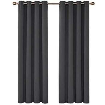 Deconovo Gardinen 2er Set Ösen 200x140 cm blickdicht