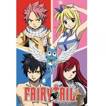 Vierteiliger Comic‑Schatz von Fairy Tail – 91,5 × 61 cm