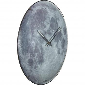 NeXtime Globe Blue – horloge murale 35 cm, verre phosphorescent