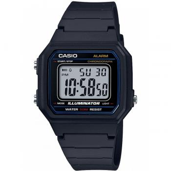 Casio W217H Alarm Chronograph Watch, Black Resin, Illuminator