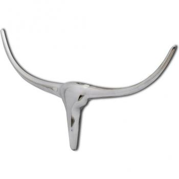 VidaXL 72cm Silver Aluminium Bull's Head Wall Art