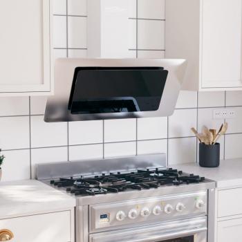 Sistema de Exaustão VidaXL 90cm Inox + Vidro Prata