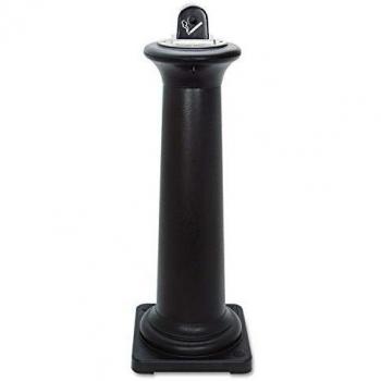 Rubbermaid FG9W3000BLA Groundskeeper Tuscan Black Smoking Receptacle