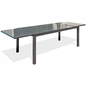 Table de Jardin Tolede 200-300 cm – Extension Intégrée, Gris Anthracite
