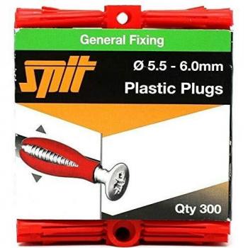 300 Red Wall Plugs for Stone/Brick/Concrete Fixings