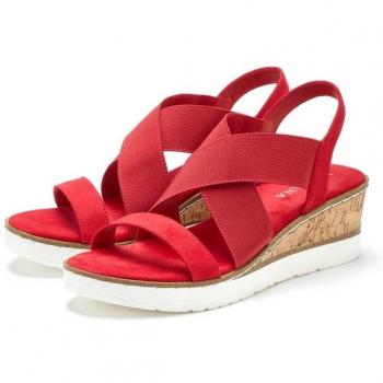 LASCANA Sandalette mit elastischen Riemen und Keilabsatz