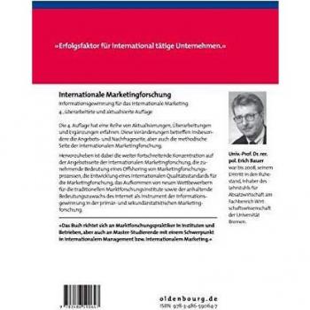 Erich Bauer Internationale Marketingforschung: Informationsgewinnung Für Das Internationale Marketing