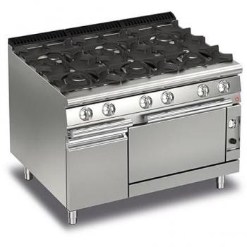 P700 Fourneau à Gaz sur Four – 38,9 kW – 6 feux vifs – Baron
