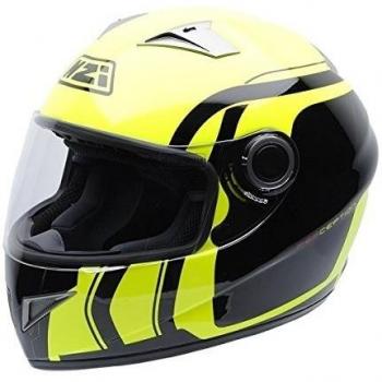 NZI 050264G721 Casco Vital Graphics Perception, Negro y Amarillo Flúor, Talla 58-59