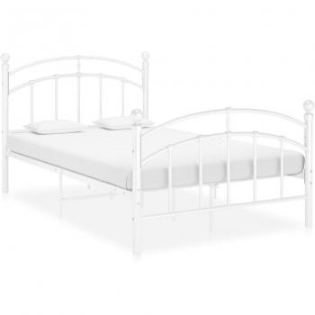 VidaXL Metal Bed Frame in White 120x200 cm (Mattress Not Included)