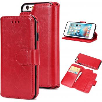 Full Protection Wallet Cover with Stand for iPhone 5, 5S & SE – Red