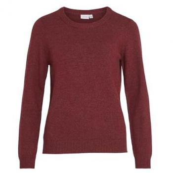 Vila Damen Strickpullover Rundhals XL Bordeaux