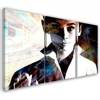 Vintage Audrey Hepburn 3-Piece Canvas Art – 60x40, BW