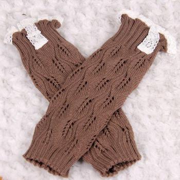 8-Color Kids' Lace Leg Warmers with Boot Design
