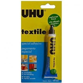 UHU TEXTILE FABRIC GLUE HEMMING MENDING GLUEING STRONG TEXTILE AND FABRICS 19ml