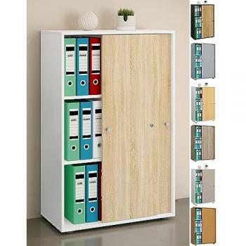 Vcm Armoire de Bureau Bois – LONA 70x111x40 cm, Anthrazit/Honig‑Eiche