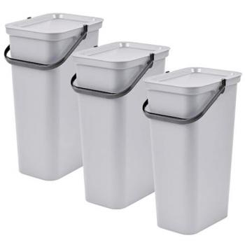 Wellhome Papelera de Reciclaje Moda 25L 3 Unidades