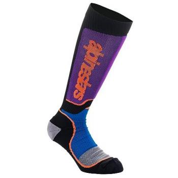 Alpinestars Plus Chaussettes de motocross jeunes Noir Pourpre M L