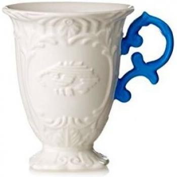 Teebecher Seletti I-WARES, weiß/hellblau, Durchmesser 10 cm