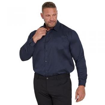 BadRhino Big & Tall Herrenlangarmshirt Blau 4XL