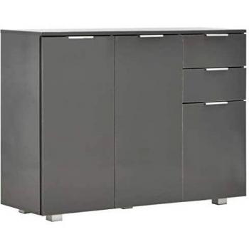 VidaXL Qualité Buffet Gris brillant 107 x 35 x 76 cm