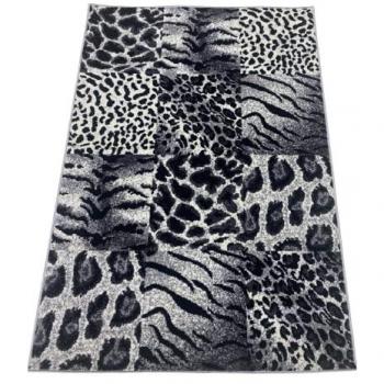 Alfombra moderna con diseño de cebra | pelo corto | polipropileno lavable | ideal para salón, comedor o habitación