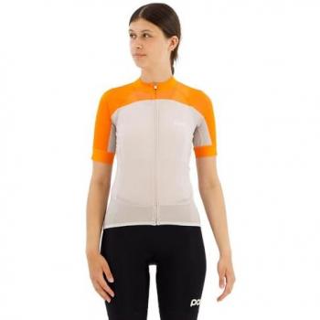 POC Damen Radtrikot Kurzarm grau/orange