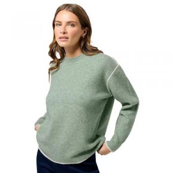 M & Co Jumper Vert avec Finitions Passepoilées