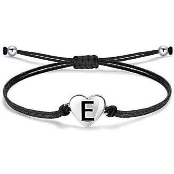 Bracciale Cuore Letterato “E” in Argento 925