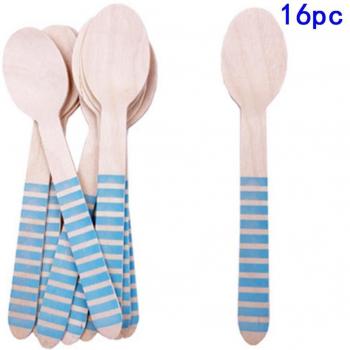 Blue Striped Party Plates and Cups for Baby Shower