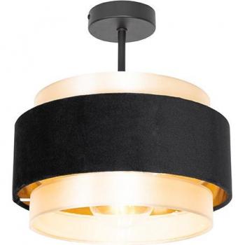 Elif Lampada da Soffitto Tessuto Acciaio Ottone Tondo 1W Qazqa