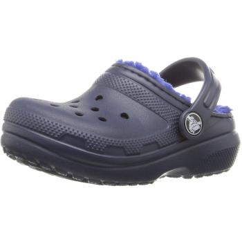 Zueco Crocs Clásico Lined Kids, Azul (Navy/Cerulean Blue)