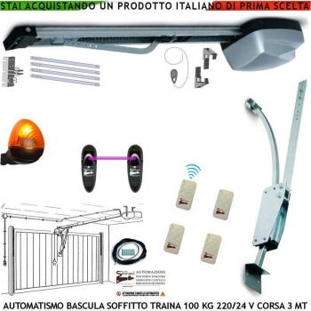 Basculante Motorizzato 100 Kg Autoreverse Archetto 4 Radiocomandi Fotocellule Faro 24 Led SECURVERA