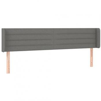 VidaXL Kopfteil mit Ohren in Dunkelgrau 163x16x78/88 cm