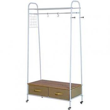 HOMCOM Coat Rack with 2 Drawers