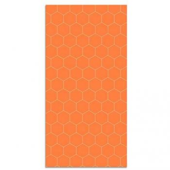 Alfombra cocina vinílica mosaico hexágonos naranja 140x200 cm