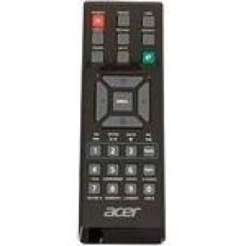 Remote control for Acer projectors with IR wireless connectivity, push buttons, and black color