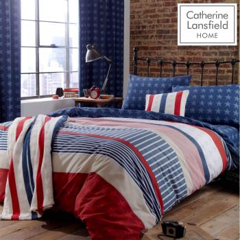 Stars & Stripes Easy Care Quilted Duvet Cover Set by Catherine Lansfield