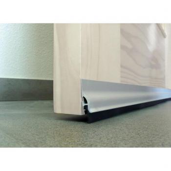 BURLETE ADHESIVO PARA PUERTA 105CM LABIO ALUMINIO PLATA