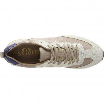 S.Oliver Damen 23606 Beige Sneaker mit Textil-Upper und Gummisohle, Größe 41 EU