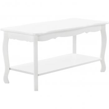 Table Basse Moderne MDF 87,5 cm Sapin Laqué Blanc