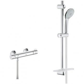 Thermostatic Grohe Grohtherm 800 Shower Head Set with Euphoria Trio