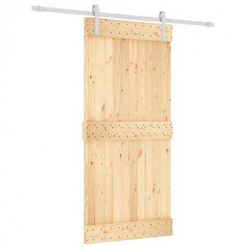 95x210 cm Solid Pine Sliding Door with Hardware