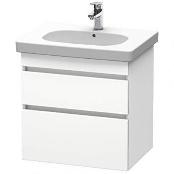Duravit WS-DS648 – Wandhängender Waschtischschrank 600 mm, D-Code, 2 Schubkästen – Graphit‑Matt / Weiß‑Matt