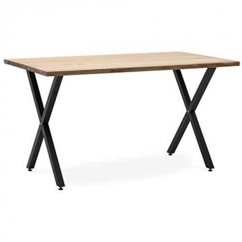 Bureau compact noir bois vieillissant 140x80 cm