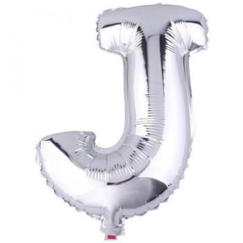 Globo de Fiesta Letra J Plata 35 Cm con Helio