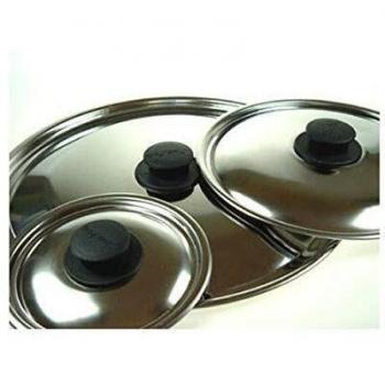 Tapa Acero Inox Pomo Baquelita 22 cm